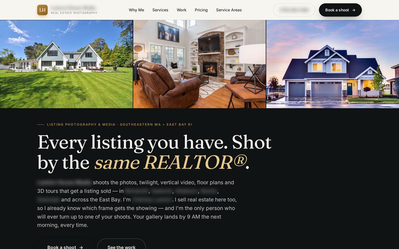 Live client build — dark editorial homepage for a real estate media business