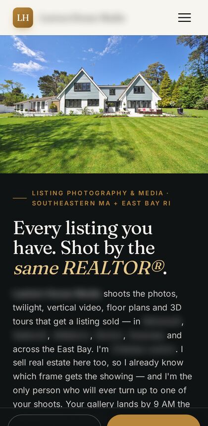 The real estate media website on a phone