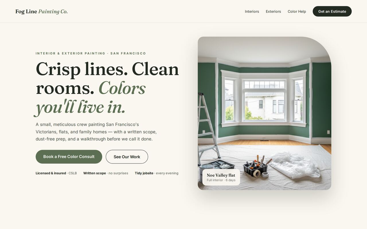 Beck Web Studio concept site shown for Alameda County contractors