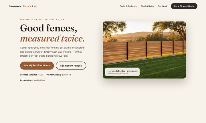 Fencing concept site — horizontal cedar fence